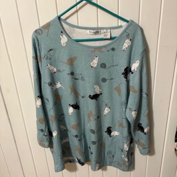 BONNIE EVANS CATS TOP SIZE 2X - Picture 1 of 4